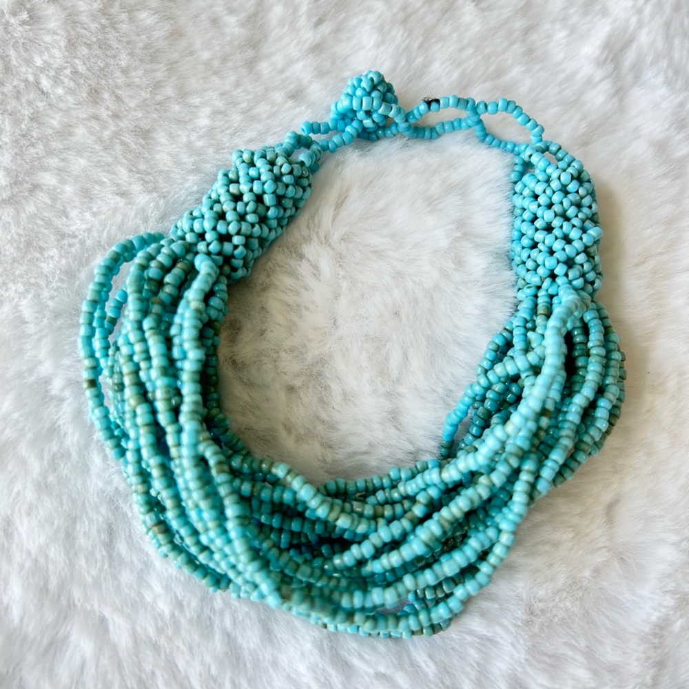 Turquoise Color Multi-Strand Southwest Beaded Women’s Bracelet